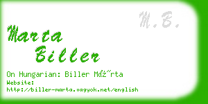 marta biller business card